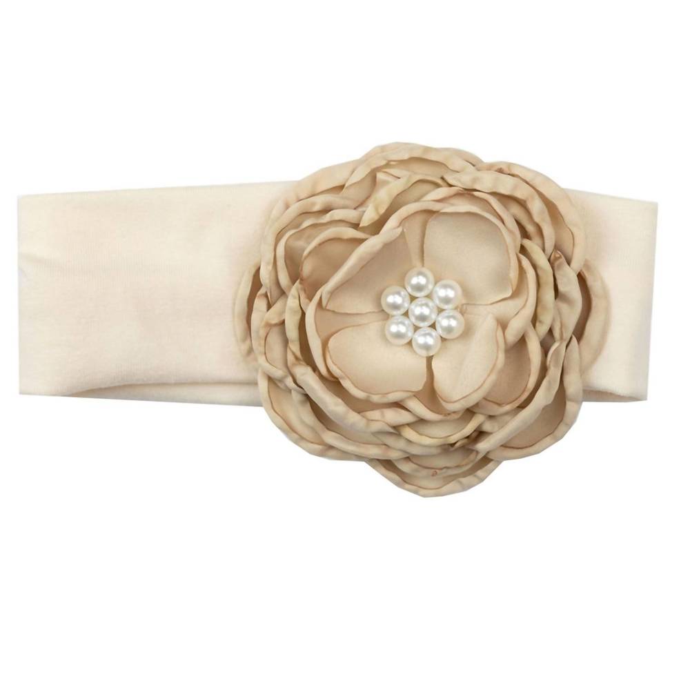 NEW HAUTE BABY baby girls vanilla sugar headband in ivory/brown